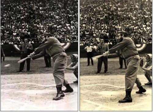  Fidel Castro inaugura el Torneo Nacional de Béisbol Aficionado, el 14 de enero de 1962 en el estadio del Cerro, en La Habana. 