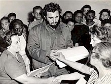     With Fidel at a presentation of property titles. 