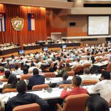 Parlamento Cubano reunido en la Asamblea Nacional