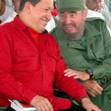 Fidel y Chávez, en la Feria