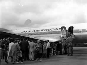 The first departure of Cuban children to Miami on a Pan American flight from Varadero. Photo: Archive