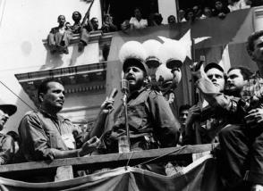 Fidel durante su discurso en Santa Clara.