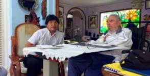 Fidel Castro y Evo Morales en Cuba