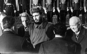 Fidel Castro y Nikita Jrushchov en la URSS